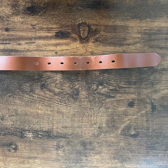 Halogen Women's Genuine Leather Belt Brown & Tan Gold Circle Buckle Size S - Picture 11 of 11